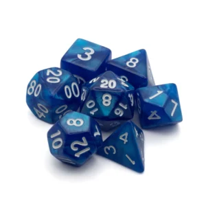 Blue acrylic dice set